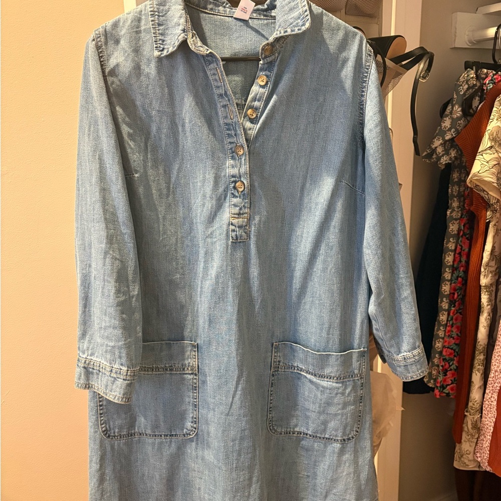 Old Navy Blue Denim Shirt Dress
